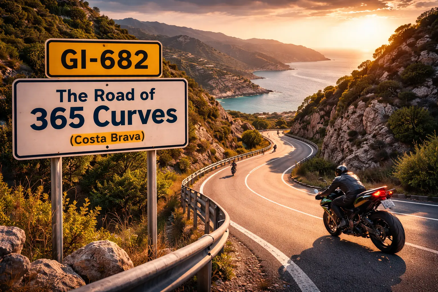 GI-682 the Road of 365 Curves - Costa Brava motorcycle ride by Miles & Lean