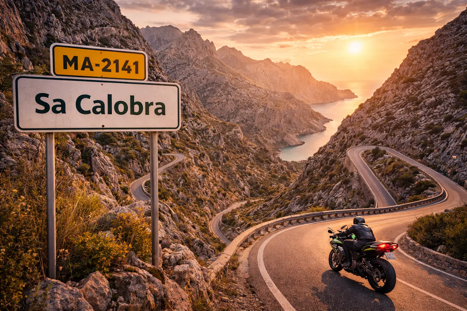Sa Calobra loop (MA-2141) Mallorca - Engineering masterpiece from a motorcycle view