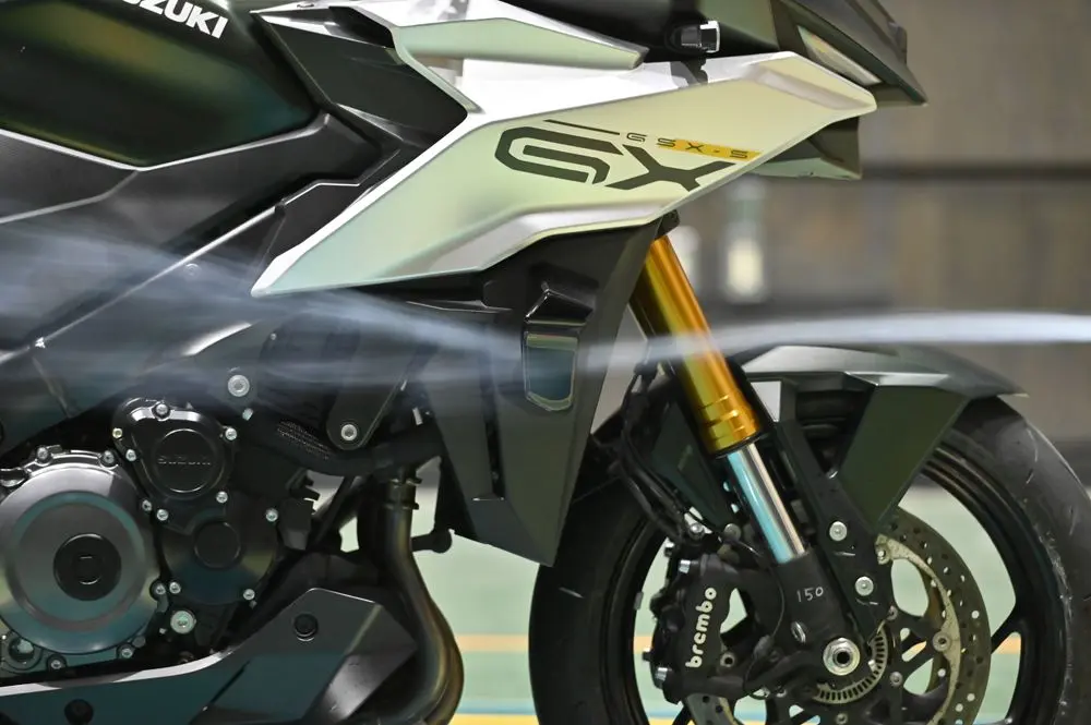 Suzuki GSX-S1000GX equipped with electronic suspension and advanced cornering ABS, leading the class in sport touring technology.